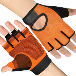 CLOVIX SPORTS Breathable <b>Half</b> Finger Fitness Gloves Non <b>Slip</b> Weightlifting Gym Mitts Cotton Towel Thumb Hook Loop Wrist Wrap - Product Image 1