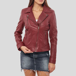 Veste en cuir pour femme, 2026, de haute qualité, personnalisable avec logo, respirante, manches longues, en cuir véritable - Product Image 4