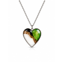 Pendentif en résine époxy verte fait main, design luxueux, très vendu, accessoires de soirée.