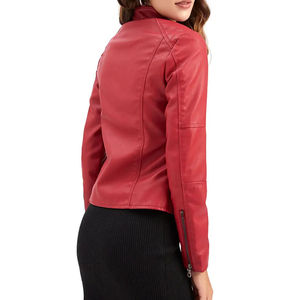 Nouvelle veste en cuir pour femmes, coupe ajustée, design décontracté, vêtements d'hiver, manches longues, veste en cuir pour femmes, doublure en coton, rayures - Product Image 4