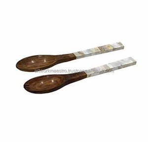 Cuchara Decorativa India Hecha a Mano con Incrustaciones de Nácar y Cristales de Concha Marina, Juego de Cucharas Artesanales Indias - Product Image 4