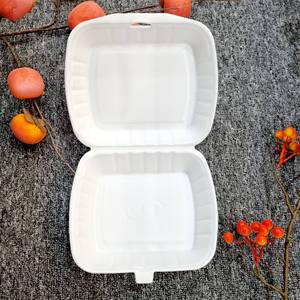 Conteneur alimentaire jetable en mousse PS de haute qualité avec couvercle, boîte à lunch à emporter, plateau de rangement pour aliments - Product Image 5