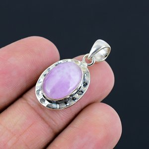 Colgante de Plata de Ley 925 con Kunzita Natural, Hecho a Mano, Joyería Fina, Piedra Ovalada, Venta al por Mayor, OEM y ODM, Engaste de Bisel, Piedra de Nacimiento - Product Image 4