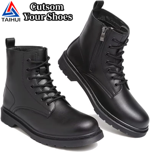 [Hanani] Bottes de <span class=keywords><strong>moto</strong></span> pour hommes, fermeture éclair, <span class=keywords><strong>semelle</strong></span> épaisse, imperméables, bout rond, automne-hiver, bottes de travail et d'ingénieur, bottines de <span class=keywords><strong>moto</strong></span> noires - Product Image 1