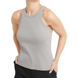 Venta al por mayor de camisetas sin mangas de algodón para mujer para el verano, con logo personalizado, para gimnasio, fitness, entrenamiento, culturismo. - Product Image 1