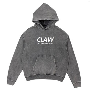 เสื้อฮู้ดลำลองสำหรับผู้ชาย ทรงสปอร์ต ปลายเสื้อโค้งมน พร้อมโลโก้แบบกำหนดเอง เหมาะสำหรับใส่ลำลองในฤดูใบไม้ร่วง - Product Image 4