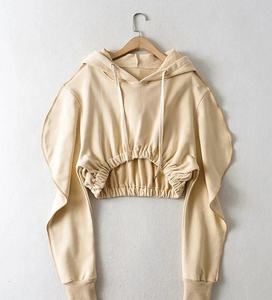 Pull élastique pour femmes, sweat à capuche à manches longues, sweat-shirt réfléchissant de 3m, haut court à impression unie, offre spéciale, 2020 - Product Image 2