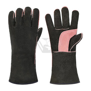 Customized Logo Good Quality Leather Welding Safety <b>Gloves</b> Fireproof Industrial Construction Welder Working <b>Gloves</b> Anti-Cut - Product Image 1