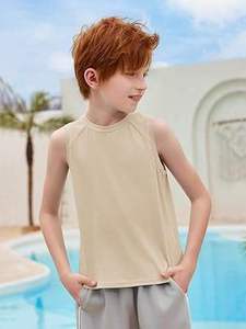 Débardeur moderne décontracté pour garçons en coton doux, sans manches, idéal pour le basketball, le football, le volley-ball et le quotidien - Product Image 3