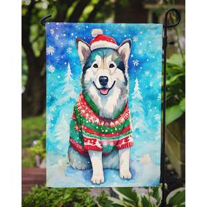 Bandera de jardín de Navidad Malamute de Alaska Multicolor, buzón decorativo, cartel de patio para ilustraciones de Patio y camas de flores, tamaño de jardín - Product Image 3