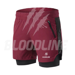 Pantalones Cortos Deportivos de Secado Rápido para Hombre BLOODLINE, Cintura Elástica Media, Bolsillos Delanteros con Cremallera y Logotipo, Largo Bermuda, Estampado de Camuflaje, Casuales, PU - Product Image 6