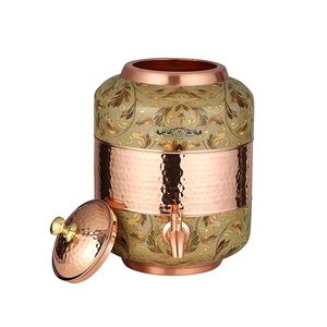 Distributeur d'eau en cuivre avec motif floral et robinet pour usage domestique - Product Image 6