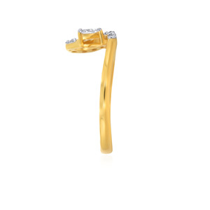 Bague solitaire en diamant étincelant en or jaune massif 18 carats, bague en or jaune 18 carats avec tourbillon de diamants - Product Image 4