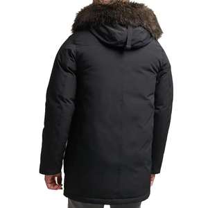 Service OEM, parka d'hiver personnalisable à capuche en toile, grande taille, chaude, respirante, coupe-vent, pour hommes - Product Image 4