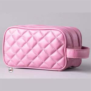 Bolsa de Cosméticos de Alta Calidad para Mujer, con Logotipo Personalizado, Bordado Rosa y Rojo, Cierre de Cremallera, para Uso Diario y Viajes - Product Image 4