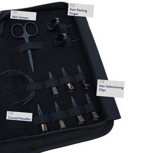 Kit de Herramientas para Extensiones de Cabello: Pinzas Separadoras, Tijeras Pequeñas para Cortar Hilo, Aguja Curva, Alicates para Remover Microperlas, para Salón - Product Image 4