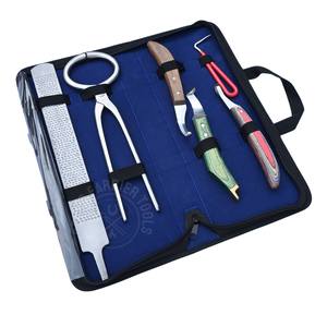 Hoof Farrier Tools <b>Set</b> with Rasp Hoof Tester Pain Detection Tool Abscess Loop <b>Knife</b> Curved Hoof <b>Knife</b> Brass End <b>Knife</b> and Pick - Product Image 1