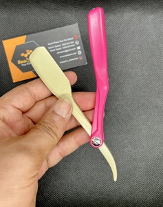 Rasoir manuel à lame droite professionnel en acier inoxydable, rasoir pliable pour barbe avec lame de sécurité - Product Image 3