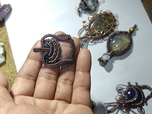Handmade Copper Wire Wrapped <b>Lapis</b> <b>Lazuli</b> Earrings Natural Blue Gemstone Boho Dangle Earrings Artisan Jewelry for Women - Product Image 4
