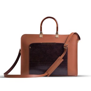 Sacoche élégante vintage en cuir véritable pour ordinateur portable, sacoche souple marron, design messager pour bureau, voyages, hommes et femmes - Product Image 1