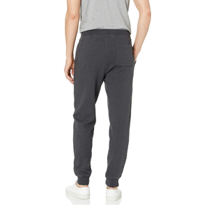 Pantalon de survêtement en coton pour homme, taille élastique, cordon de serrage, poches latérales, décontracté, poids moyen, pour l'automne - Product Image 2