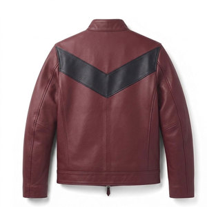 Refined Men Genuine Leather <b>Jacket</b> <b>Smart</b> Casual Outerwear With Full Zip Front Collar Smooth Texture And Comfortable Lining - Product Image 2