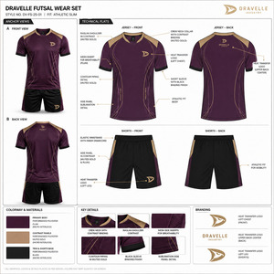 OEM Custom Sublimated Plus Size Anti-Bacterial Breathable <b>Polyester</b> Futsal Wear Set Football Uniform Jersey & <b>Shorts</b> - Product Image 6
