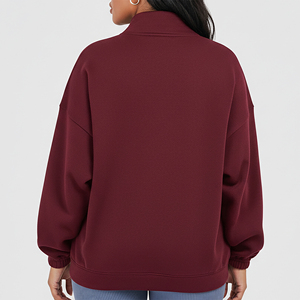 Sudadera con Cierre de Cremallera Personalizada para Mujer, Estilo Casual Urbano, Hombros Caídos, Transpirable y Ecológica - Product Image 2