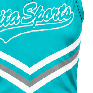 Custom Turquoise Cheer <b>Shirt</b> Sleeveless Team Sportswear Athletic Uniform Top Training Practice Performance Cheer Squad Apparel - Product Image 5