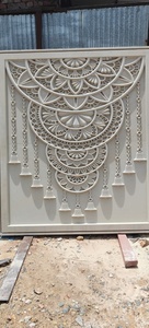CNC Carved Modern Gwalior Mint Sandstone Wall Panel | Indian Temple <b>Mandir</b> Backdrop | Custom Architectural Exterior Outdoor - Product Image 3