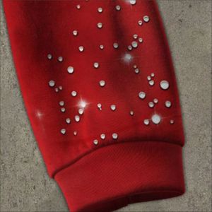 Sweat à capuche vintage ample en coton brodé de strass, zippé, tricoté, coupe courte, style streetwear personnalisé pour homme, grande taille - Product Image 5