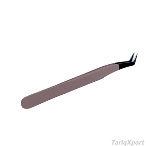 Professional Precision High Quality Anti-Slip Eyelash Tweezers Stainless Steel Curved Tip 10mm Length Custom Logo for <b>Lash</b> - Product Image 5