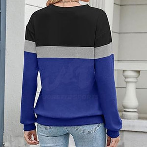 Sweat-shirts pour femmes élégants avec contraste de couleurs, coupe ample, style streetwear hip-hop, sweat-shirt à panneaux colorés pour femmes - Product Image 3