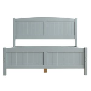 Struttura letto matrimoniale in legno grigio con testiera curva e pediera coordinata - Product Image 2