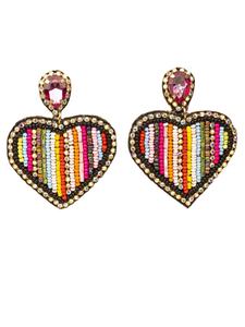 Pendientes intrincados de Festival con bordado de cuentas y cuentas de vidrio 100% perfectos para mujeres y niñas de la India - Product Image 3