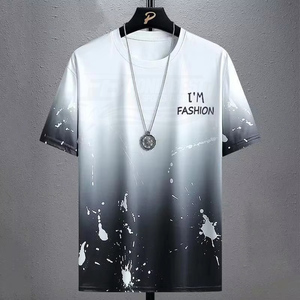 Nouveau T-shirt décontracté d'été pour homme, respirant, séchage rapide, pour activités de plein air, coupe classique, en polyester/coton, uni - Product Image 1