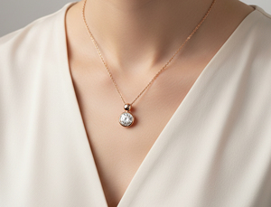 Collier pendentif en argent sterling 925 de haute qualité, plaqué or rose 18 carats, entièrement pavé de zircone cubique 5A, chaîne à maillons classique certifiée - Product Image 4