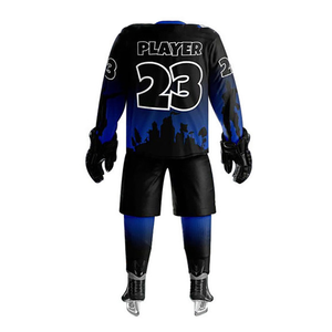 Black Royal Blue unisex adult ice hockey jerseys pro style <b>kids</b> custom ice hockey uniform team minor league ice hockey apparel - Product Image 2