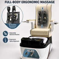 Fauteuil de massage des pieds intelligent avec fonction de lavage des pieds, chauffage à température constante, design étanche, massage électrique, inclinable, en cuir