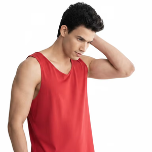 Custom <b>Men's</b> Logo Ribbed Heavyweight Cotton Gym Tank Top Muscle Sleeveless Running <b>Stringer</b> Fitness Sports Workout <b>Vest</b> Knitted - Product Image 1