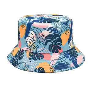 Eco Friendly Sustainable Canvas Recycled Polyester Organic Cotton All Over Printed Fisherman Bucket <b>Hats</b> - Product Image 2