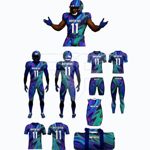 Tenue de football américain personnalisée pour adulte, ensemble short et maillot, haute qualité, 100% polyester, séchage rapide, respirant, antibactérien, inclut - Product Image 1