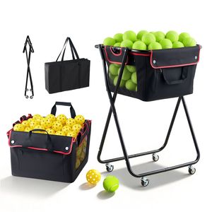 Cesto Portapalline da Tennis con Capacità di 175 Palline e Carrello Pieghevole per Pickleball, Portatile con Ruote per Facile Raccolta - Product Image 1
