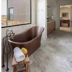 Bañera de Cobre Martillado Premium, Bañera Independiente de Lujo para Relajación en el Hogar u Hotel - Product Image 3