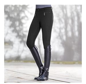 Pantalones de equitación para mujer, cintura alta, con cremallera, ajuste ceñido, transpirables, perforados, agarre completo en el asiento, lavables a máquina, poliéster - Product Image 4