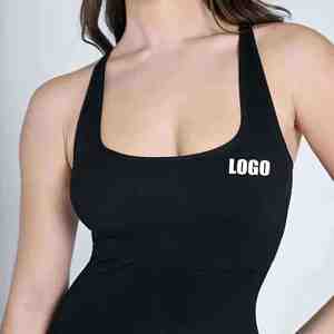 Ensemble de sport respirant 2025 pour femme : soutien-gorge de yoga et course à pied sans manches, col halter, haute élasticité, vente en gros - Product Image 2