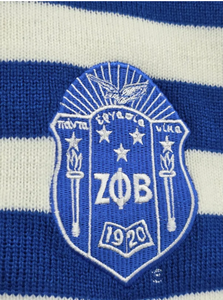 Pull cardigan en acrylique d'hiver Zeta Phi Beta pour femme, bleu, tricoté, style universitaire, broderie chenille, sur mesure OEM XLISE - Product Image 6
