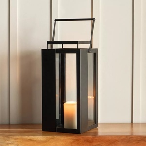 Portavelas de Acero Inoxidable Negro Clásico 2025, Hecho a Mano, con Logotipo Personalizado, Decoración Navideña para el Hogar, Faroles de Pie - Product Image 4