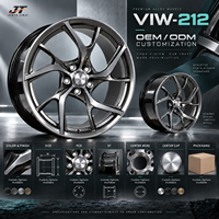 Jantes forgées monobloc VIW-212 à cinq branches avec lèvre usinée, 18-22 pouces, 5x112 5x114.3 pour BMW Audi Mercedes-Benz