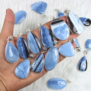 จี้925เหล็กชุบเงินทำด้วยมือมีหลายรูปแบบสีฟ้าโอปอลสไตล์คลาสสิก - Product Image 3